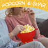 1 Set Popcorn Bowl Food Grade Foldable Large Capacity Popcorn Bucket with Lid Kitchen Supplies