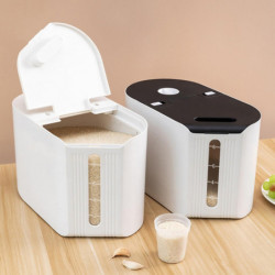 Kitchen Metering Rice Storage Box Home Food Flour Barrel Bucket