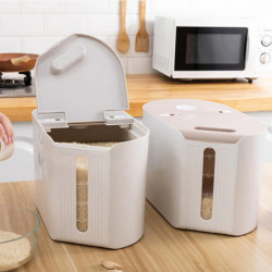 Kitchen Metering Rice Storage Box Home Food Flour Barrel Bucket