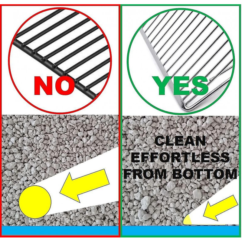 Pelle de litière de chat en métal avec support, pelle de caca de chaton à tamis rapide, support de litière pour [...]