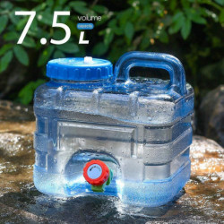 Bidon d’eau avec robinet, réservoir d’eau de 7,5 L avec poignée, réservoir d’eau de seau portable avec couvercle [...]