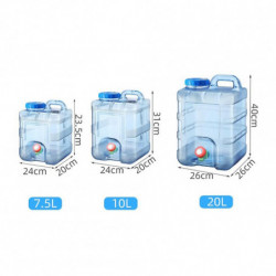 Bidon d’eau avec robinet, réservoir d’eau de 7,5 L avec poignée, réservoir d’eau de seau portable avec couvercle [...]