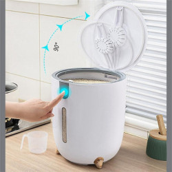 5Kg Kitchen Household Rice Bucket Storage Sealed Transparent Flip-Top Storage Box Moisture-Proof and Insect-Proof 1Pcs
