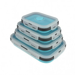 Collapsible Silicone Food Storage Container With Lid,lunch Bento Box Picnic Box, Set Of 4 Collapsible Silicone Food Storage Container With Lid,lunch Bento Box Picnic Box, Set Of 4