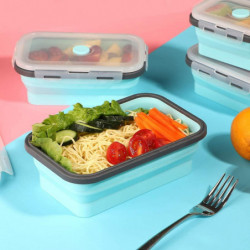 Collapsible Silicone Food Storage Container With Lid,lunch Bento Box Picnic Box, Set Of 4 Collapsible Silicone Food Storage Container With Lid,lunch Bento Box Picnic Box, Set Of 4