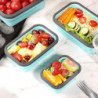 Collapsible Silicone Food Storage Container With Lid,lunch Bento Box Picnic Box, Set Of 4
