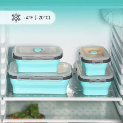Collapsible Silicone Food Storage Container With Lid,lunch Bento Box Picnic Box, Set Of 4 Collapsible Silicone Food Storage Container With Lid,lunch Bento Box Picnic Box, Set Of 4