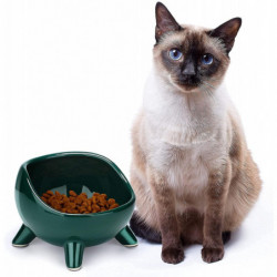 Cat Bowl Ceramic Raised Bowl For Cat/puppy, Angled Orthopedic Bowl For Adult Cat/kitten For Food Cat Bowl Ceramic Raised Bowl For Cat/puppy, Angled Orthopedic Bowl For Adult Cat/kitten For Food