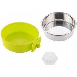 Cage pour chien Bol amovible En acier inoxydable Bol suspendu Cage pour animaux de compagnie Petit bol d’eau [...]