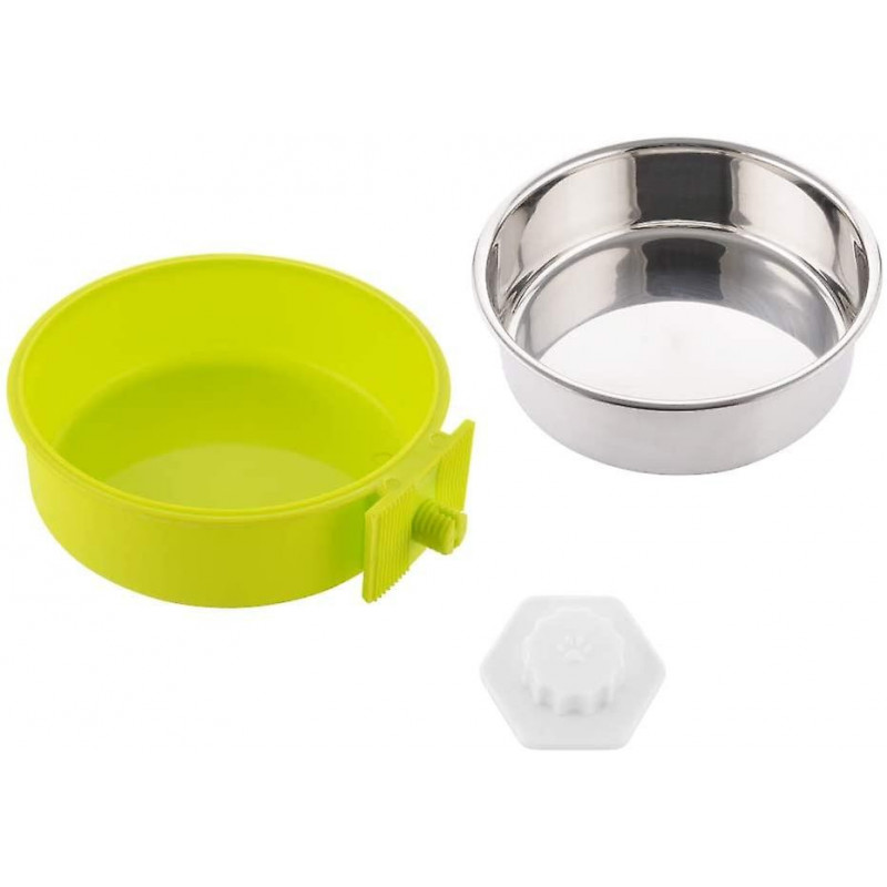 Cage pour chien Bol amovible En acier inoxydable Bol suspendu Cage pour animaux de compagnie Petit bol d’eau [...]
