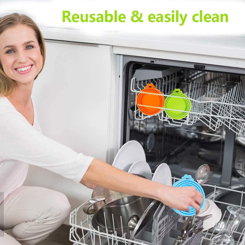 3 Pcs Pet Food Can Cover, Food Grade Silicone Pet Can Lid Universal Food Cover For Dog Cat Can Food