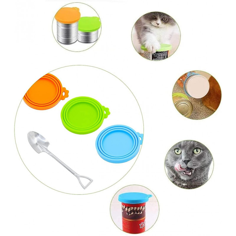 3 Pcs Pet Food Can Cover, Food Grade Silicone Pet Can Lid Universal Food Cover For Dog Cat Can Food