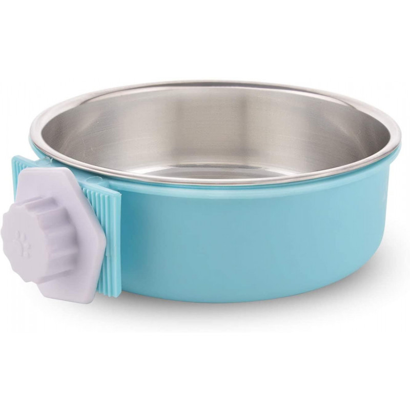 Cage pour chien Bol amovible En acier inoxydable Bol suspendu Cage pour animaux de compagnie Petit bol d’eau [...]