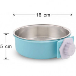 Cage pour chien Bol amovible En acier inoxydable Bol suspendu Cage pour animaux de compagnie Petit bol d’eau [...]