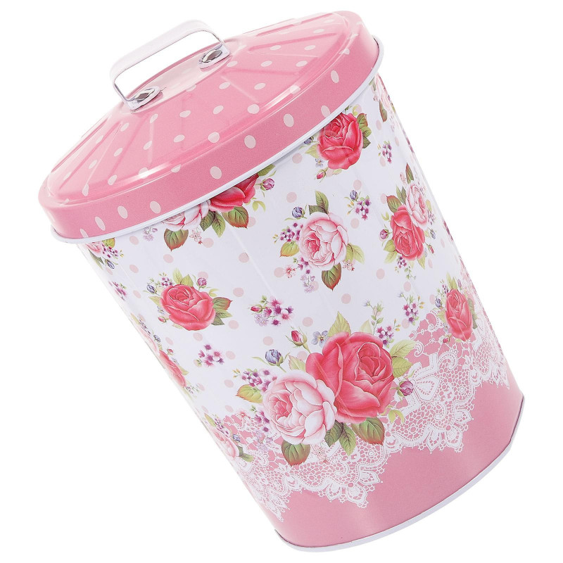 European Style Storage Bucket With Lid Candy Storage Bucket Snack Bucket Tinplate Box(3L)