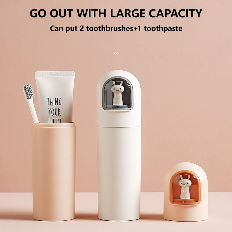 Organization And Storage Creative Cartoon Press Button Travel Wash Cup Portable Sealed Tooth Cup Toothbrush [...]