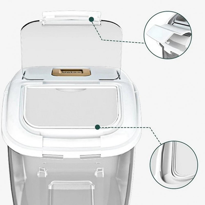 5kg Kitchen Container Bucket Insect-proof Moisture Proof Rice Box Grain Sealed Jar Pet Dog Food Sto