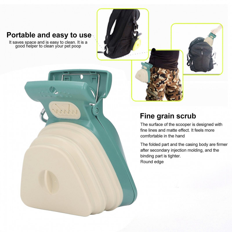 Dog Pooper Scooper Portable Poop Scooper Handheld Size Pup Poop Scoop With Garbage Bag