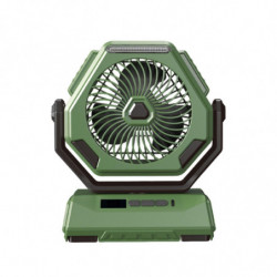 2024 New Shaking Head Outdoor Fan Silent 6-inch Lighting Digital Display Large Capacity Portable Camping Fan Flye244285