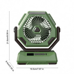 2024 New Shaking Head Outdoor Fan Silent 6-inch Lighting Digital Display Large Capacity Portable Camping Fan Flye244285