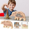 Bear Solid Wood High-capacity Coin Storage Innovative Transparent Currency And Various Types Of Storage Jars FLYE2234 Bear Solid Wood High-capacity Coin Storage Innovative Transparent Currency And Various Types Of Storage Jars FLYE2234