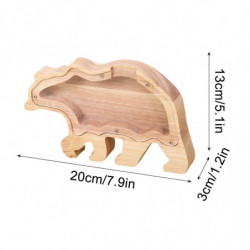 Bear Solid Wood High-capacity Coin Storage Innovative Transparent Currency And Various Types Of Storage Jars FLYE2234