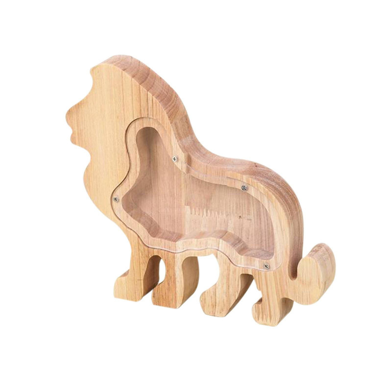 Lions Solid Wood High-capacity Coin Storage Innovative Transparent Currency And Various Types Of Storage Jars FLYE2233 Lions Solid Wood High-capacity Coin Storage Innovative Transparent Currency And Various Types Of Storage Jars FLYE2233