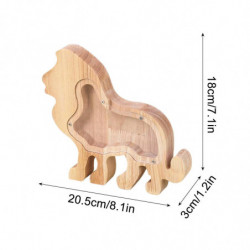 Lions Solid Wood High-capacity Coin Storage Innovative Transparent Currency And Various Types Of Storage Jars FLYE2233