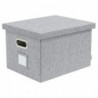 Foldable Linen Storage Box with Lid and Metal Handle Foldable Linen Storage Box with Lid and Metal Handle