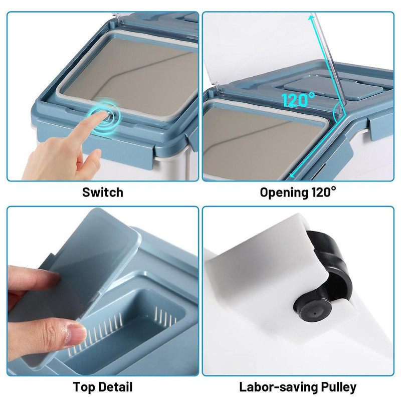 Food Storage Box Plastic Kitchen Lunch Box with Lid Sealed Moisture-Proof Storage Box Pet Dog Food