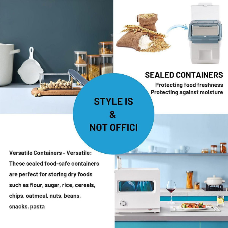 Food Storage Box Plastic Kitchen Lunch Box with Lid Sealed Moisture-Proof Storage Box Pet Dog Food