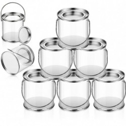 Paint Bucket Clear Bucket with Metal Lids and Handle Decorative Clear Plastic Bucket Storage Clear-C8