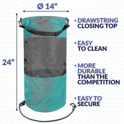 Sac poubelle de bateau Sac poubelle en maille portable Stockage des ordures extérieur étanche pour votre bateau [...]