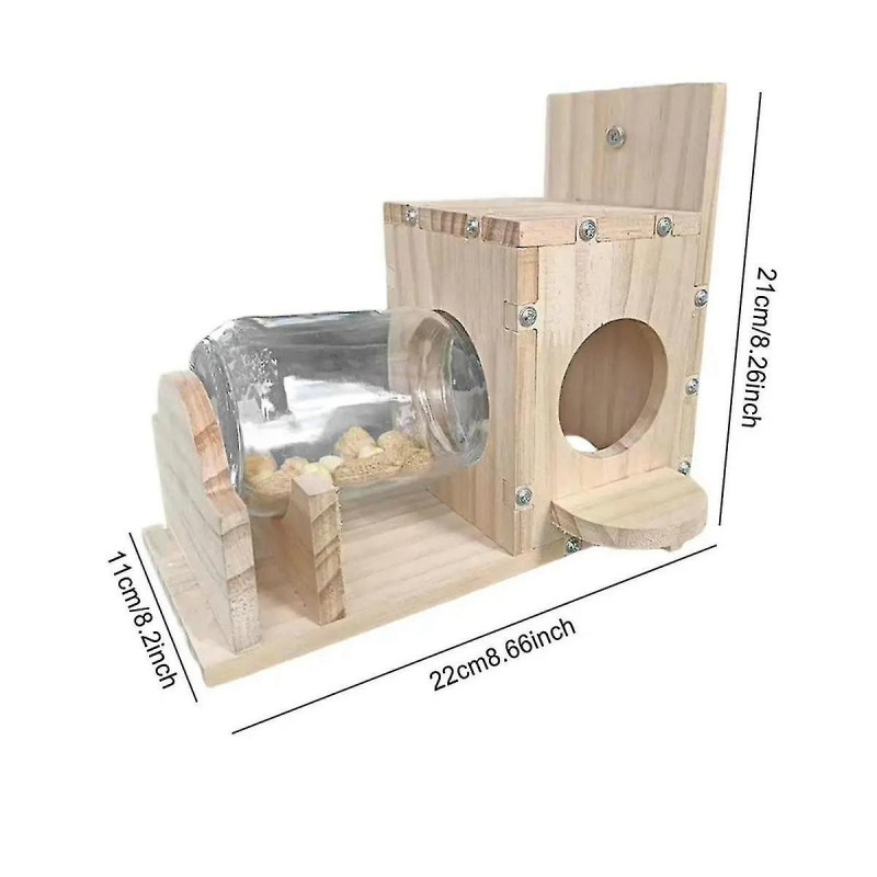 Squirrel Feeding Box Durable Food Container Wooden Squirrel Pet Food Storage Tools Squirrel Bird Feeder-C7 Squirrel Feeding Box Durable Food Container Wooden Squirrel Pet Food Storage Tools Squirrel Bird Feeder-C7