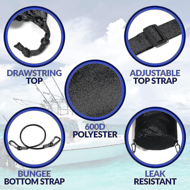 Sac poubelle de bateau Sac poubelle en maille portable Stockage des ordures extérieur étanche pour votre bateau [...]