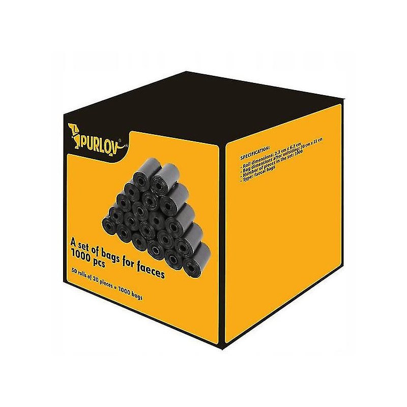 Sacs à crottes de chien Big Pack - 1000 pcs noir