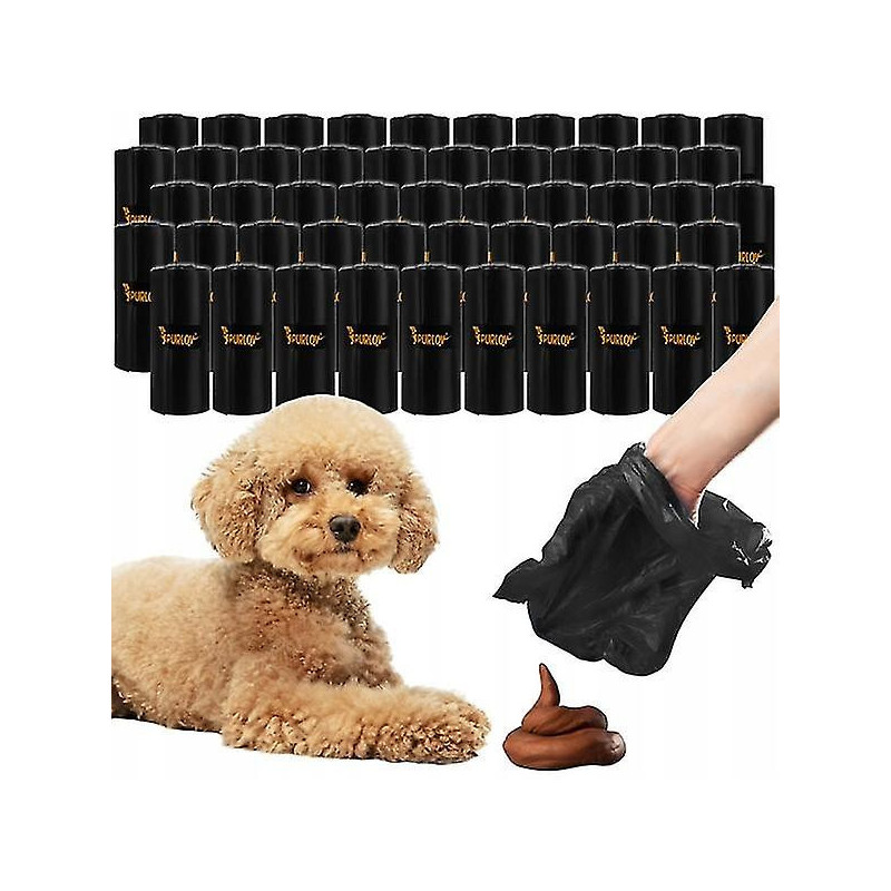 Sacs à crottes de chien Big Pack - 1000 pcs noir