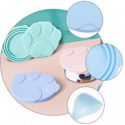 2pcs Durable Food Can Covers Silicone Pet Food Can Dust-proof Cover Pads