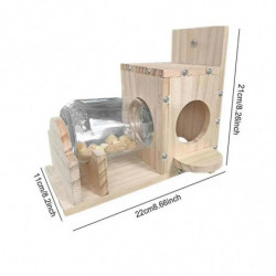 Squirrel Feeding Box Durable Food Container Wooden Squirrel Pet Food Storage Tools Squirrel Bird Feeder-B7