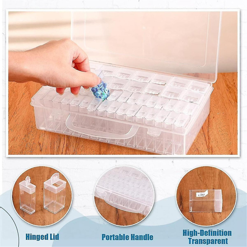 48 Slots Seed Storage Organizer In 2 Sizes With Label Stickers, Durable Portable Seed Container Box