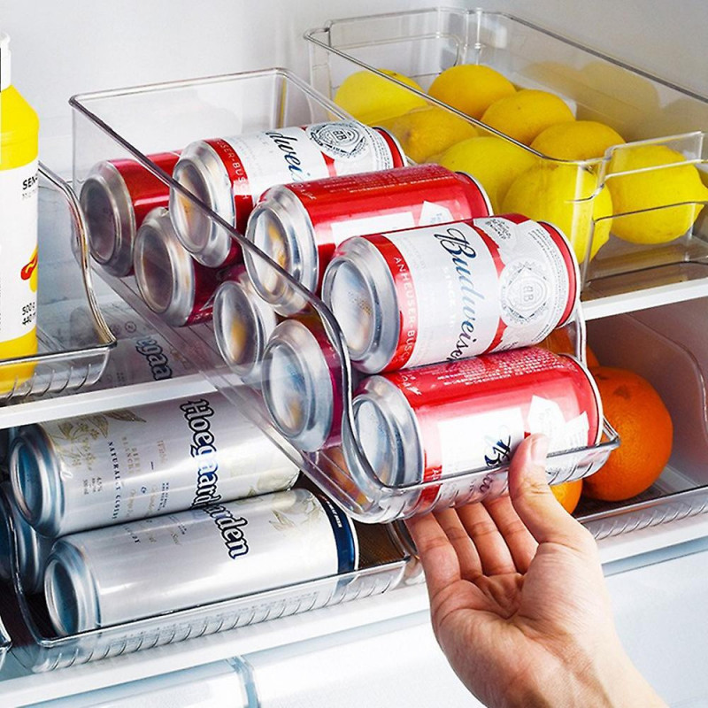 TY-9046 Refrigerator Beverage Can Storage Box Transparent PET Container (BPA Free, No FDA)