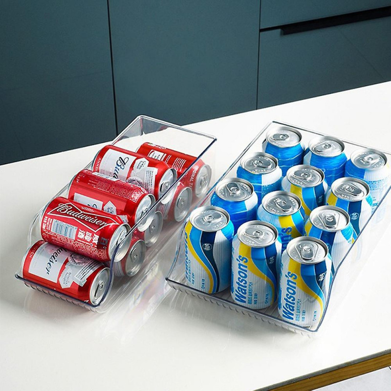 TY-9046 Refrigerator Beverage Can Storage Box Transparent PET Container (BPA Free, No FDA)