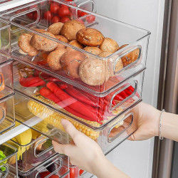 TY-9048 Refrigerator Food Organizer Transparent PET Storage Box, Size M (BPA Free, No FDA)