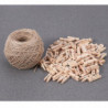 100pcs Mini Wooden Pegs Photo Clips Note Memo Message Postcard Holder with A Roll of 100M Hemp Rope