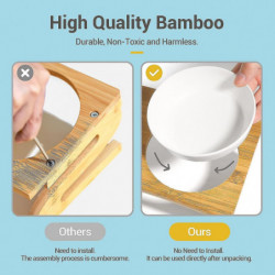 Cat Bowl With Stand, Cat Bowl Kit, 2 Pack Feeding Plates, Pet Spine Protect