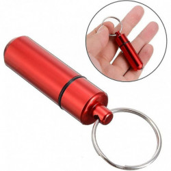 2 Colored Aluminum Alloy Round Pill Bottles, Emergency Jar, Waterproof Outd 2 Colored Aluminum Alloy Round Pill Bottles, Emergency Jar, Waterproof Outd