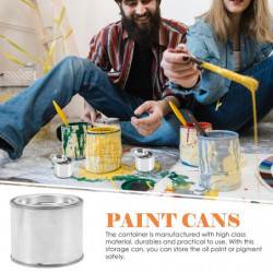 10Pcs Iron Round Paint Iron Practical Paint Storage Can Durable Ink Container for Storage(0.1L)