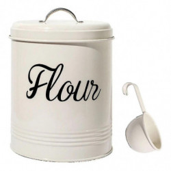 Pot de stockage de farine alimentaire en métal blanc 5l récipient 5l avec couvercle hermétique, durable xxf Pot de stockage de farine alimentaire en métal blanc 5l récipient 5l avec couvercle hermétique, durable xxf