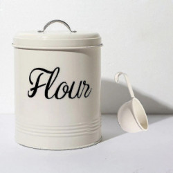 Pot de stockage de farine alimentaire en métal blanc 5l récipient 5l avec couvercle hermétique, durable xxf Pot de stockage de farine alimentaire en métal blanc 5l récipient 5l avec couvercle hermétique, durable xxf