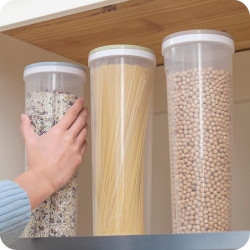 3Pcs Tall Food Storage Box Spaghetti Noodles Container Grain Cereal Jar Airtight Leak 3Pcs Tall Food Storage Box Spaghetti Noodles Container Grain Cereal Jar Airtight Leak